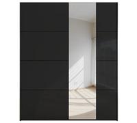 Rauch Miramar 181cm Black Glass 2 Door Mirror Sliding Wardrobe