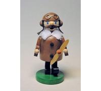 Rauchmann Pilot Historical 11 Cm Incense Man Erzgebirge New Incense Figure Wood