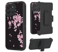 RAUEDWDJS Case for Moto G Stylus 5G 2025 with Kickstand Swivel Belt Clip Shockproof Drop Protection Heavy Duty Full Body Rugged Cover for Moto G Stylus 5G 2025-Cherry Blossoms