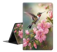 RAUEDWDJS Case for Samsung Galaxy Tab S10 Plus/S9 FE Plus 12.4 Inch Tablet,PU Leather Slim Standing Smart Cover with S-Pen Holder+ Auto Sleep/Wake for Tab S9 Plus,Birds Pink Flowers