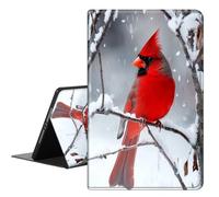 RAUEDWDJS Case for Samsung Galaxy Tab S10 Ultra 14.6 inch,PU Leather Slim Standing Smart Cover Case with S-Pen Holder+ Auto Sleep/Wake for Tab S9 Ultra/S8 Ultra-Red Cardinal Bird