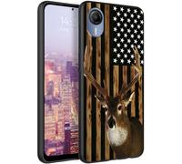 RAUEDWDJS for Cricket Debut S2 Case,AT&T Calypso 4 Soft TPU Case,Slim Fit Anti Scratch Non-Slip Shock Absorption Protective Cover for Cricket Debut S2-American Flag Deer