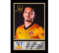 Raúl Jiménez Wolves Poster Print - Wolverhampton Wanderers Signature Style Wall Art - Mexican Football Legend Memorabilia Gift for Wolves Fans and Football Collectors, A2 Poster Print (594x420mm)