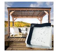 RAUMPA 6x8 ft Clear Plastic Vinyl Tarp with Grommets, Heavy Duty Waterproof Tarps and Sheeting for Chicken Coops, Patios, Greenhouses, Balconies, Gazebos, Porches, and Winter