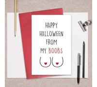 Raunchy Halloween Card for Husband Boyfriend, Happy Halloween from My Boobs