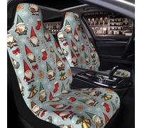 Raunew 1 Pcs Car Seat Cover for Front Seats - Christmas Gnomes Bells Cookies Vintage Premium Automotive Bucket Front Seat Covers Waterproof Universal Carseat Seat Protectors for Cars, Suvs and Trucks