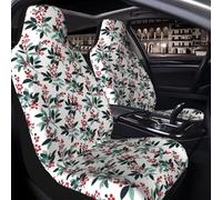 Raunew 2 Pcs Car Seat Cover for Front Seats - Elegant Winter Berries Greenery Premium Automotive Bucket Front Seat Covers Waterproof Universal Carseat Seat Protectors for Cars, SUVs and Trucks