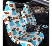 Raunew 2 Pcs Car Seat Cover for Front Seats - Funny Pirate Ghosts Treasure Bones Premium Automotive Bucket Front Seat Covers Waterproof Universal Carseat Seat Protectors for Cars, SUVs and Trucks