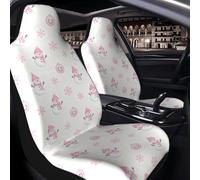 Raunew 2 Pcs Car Seat Cover for Front Seats - Pink Snowmen Snowflake Winter Premium Automotive Bucket Front Seat Covers Waterproof Universal Carseat Seat Protectors for Cars, SUVs and Trucks