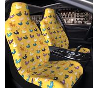 Raunew 2 Pcs Car Seat Cover for Front Seats - Various Colored Ducks Cartoon Premium Automotive Bucket Front Seat Covers Waterproof Universal Carseat Seat Protectors for Cars, Suvs and Trucks