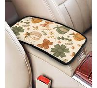 Raunew Autumn Vintage Pumpkins Bow Flower Car Center Console Armrest Cover Pad, Universal Auto Armrest Seat Box Cover Protector Non Slip Car Interior Decor Accessories for Most Car, Truck, SUV