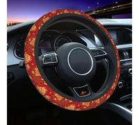 Raunew Car Steering Wheel Cover for Women & Men, Chinese Golden Dragon Pattern 15 Inch Universal Car Steering Wheels Accessories for Diverse Cars, Neoprene No Slip Forro para Volante De Carro