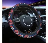 Raunew Car Steering Wheel Cover for Women & Men, Embroidered Dragon Retro Pattern 15 Inch Universal Car Steering Wheels Accessories for Diverse Cars, Neoprene No Slip Forro para Volante De Carro