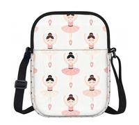 Raunew Crossbody Bag for Women Men, Ballerina Dancer Seamless Pattern | Phone Wallet Cross Body Purse Bag Shoulder Bag