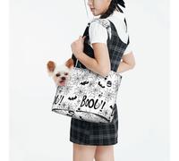 Raunew Dog Purse Carrier for Small Dogs Under 10 Kg, Cartoon Spider Webs Monsters Skulls Collapsible Dog Carrier with Pockets Purse Rabbit Cat Puppies Tote Bag for Outing Travel Shopping