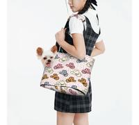 Raunew Dog Purse Carrier for Small Dogs Under 10 Kg, Cowboy Hat Pink Leopard Vintage Collapsible Dog Carrier with Pockets Purse Rabbit Cat Puppies Tote Bag for Outing Travel Shopping