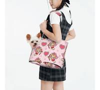Raunew Dog Purse Carrier for Small Dogs Under 10 Kg, Cupid Angel Valentine's Day Pink Collapsible Dog Carrier with Pockets Purse Rabbit Cat Puppies Tote Bag for Outing Travel Shopping