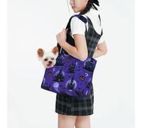 Raunew Dog Purse Carrier for Small Dogs Under 10 Kg, Halloween Haunted Castles Pumpkins Bats Cartoon Collapsible Dog Carrier with Pockets Purse Rabbit Cat Puppies Tote Bag for Outing Travel Shopping