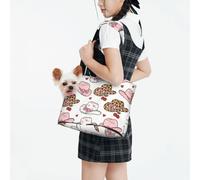 Raunew Dog Purse Carrier for Small Dogs Under 10 Kg, Leopard Print Cowboy Hat Pink Hat Collapsible Dog Carrier with Pockets Purse Rabbit Cat Puppies Tote Bag for Outing Travel Shopping