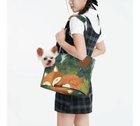 Raunew Dog Purse Carrier for Small Dogs Under 10 Kg, Sleeping Fox Cartoon Forest Animal Collapsible Dog Carrier with Pockets Purse Rabbit Cat Puppies Tote Bag for Outing Travel Shopping