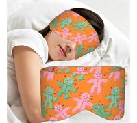 Raunew Eye Mask Sleeping for Women Men, Sleep Mask Helloween Orange | Raunew Soft Blackout Side Sleeper Eyes Cover with Adjustable Velcro Strap for Night Sleeping, Work Nap, Home or Travel