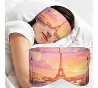 Raunew Eye Mask Sleeping for Women Men, Sleep Mask Paris Sunset Scenery | Raunew Soft Blackout Side Sleeper Eyes Cover with Adjustable Velcro Strap for Night Sleeping, Work Nap, Home or Travel
