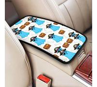 Raunew Funny Pirate Ghosts Treasure Bones Car Center Console Armrest Cover Pad, Universal Auto Armrest Seat Box Cover Protector Non Slip Car Interior Decor Accessories for Most Car, Truck, SUV
