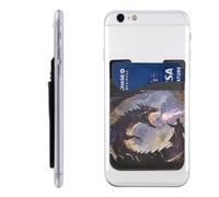 Raunew Phone Wallet Stick On, Black Dragon Battle Man Magic Wand | Cell Phone Card Holder Pocket for Back Adhesive Credit Card Holder Non-Slip Of Phone Case for All Smartphones, Fit 4 Cards
