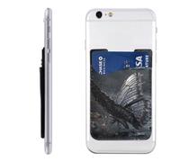 Raunew Phone Wallet Stick On, Butterfly In The Rain Animal Cell Phone Card Holder Pocket for Back Adhesive Credit Card Holder Non-Slip Of Phone Case for All Smartphones, Fit 4 Cards