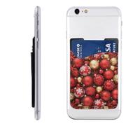 Raunew Phone Wallet Stick On, Christmas Ball Colorful | Cell Phone Card Holder Pocket for Back Adhesive Credit Card Holder Non-Slip Of Phone Case for All Smartphones, Fit 4 Cards