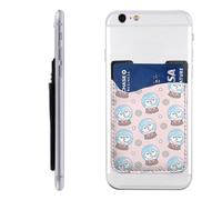 Raunew Phone Wallet Stick On, Christmas Ghost Ball Cute Style Cell Phone Card Holder Pocket for Back Adhesive Credit Card Holder Non-Slip of Phone Case for All Smartphones, Fit 4 Cards
