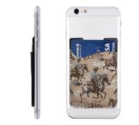 Raunew Phone Wallet Stick On, Cowboys Horses Western Vintage | Cell Phone Card Holder Pocket for Back Adhesive Credit Card Holder Non-Slip of Phone Case for All Smartphones, Fit 4 Cards