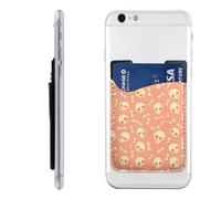 Raunew Phone Wallet Stick On, Cute Cartoon Skulls And Bones | Cell Phone Card Holder Pocket for Back Adhesive Credit Card Holder Non-Slip of Phone Case for All Smartphones, Fit 4 Cards
