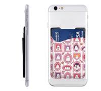 Raunew Phone Wallet Stick On, Cute Ghost Frame Wallpaper | Cell Phone Card Holder Pocket for Back Adhesive Credit Card Holder Non-Slip Of Phone Case for All Smartphones, Fit 4 Cards