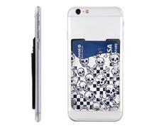 Raunew Phone Wallet Stick On, Halloween Ghost Skull Bones | Cell Phone Card Holder Pocket for Back Adhesive Credit Card Holder Non-Slip of Phone Case for All Smartphones, Fit 4 Cards