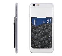 Raunew Phone Wallet Stick On, Halloween Spider Webs Crescent Moons | Cell Phone Card Holder Pocket for Back Adhesive Credit Card Holder Non-Slip Of Phone Case for All Smartphones, Fit 4 Cards