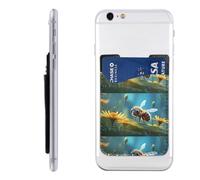 Raunew Phone Wallet Stick On, Honey Bee Realistic Flower Yellow | Cell Phone Card Holder Pocket for Back Adhesive Credit Card Holder Non-Slip Of Phone Case for All Smartphones, Fit 4 Cards