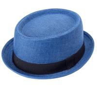 Rav 'N' Lav Porkpie Fashion Hat Trilby Hat Classic Textured Pork Pie Hat Outdoor Hats & Caps Summer Hats Beach Trilby Hats for Men Women (UK, Alpha, XXL, Blue)