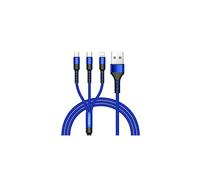 RAVD-001-GW-18 RAVIAD 3-in-1 Charging Cable, Nylon Braided 1.2m, Micro USB/Type-C/Lightning for iPhone, 3A Fast Charge