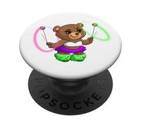 Rave Bear Poi Balls Flow EDM Fun Mascot Girl PopSockets Adhesive PopGrip