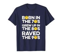 Raved in The 90s, Old Skool Raver, Raving, OldSkool Rave T-Shirt, Men, Navy Blue, Medium