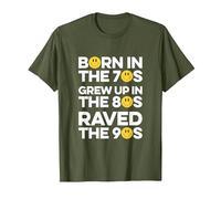 Raved in The 90s, Old Skool Raver, Raving, OldSkool Rave T-Shirt, Men, Olive Green, XX-Large