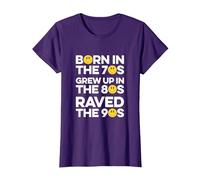 Raved in The 90s, Old Skool Raver, Raving, OldSkool Rave T-Shirt, Women, Purple, X-Small