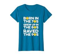 Raved in The 90s, Old Skool Raver, Raving, OldSkool Rave T-Shirt, Women, Sapphire Blue, X-Large