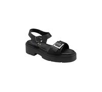 Ravel 'aire' Leather Flatform Sandals In Black Black 6
