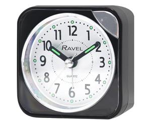 Ravel - Albany Travel Quartz Alarm Clock - Analogue Quartz - RC001.33 - All Black