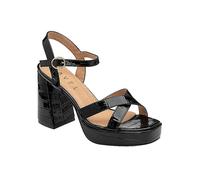 Ravel Black Croc Farran Platform Sandals White