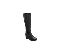 Ravel Black Leather 'arkle' Wedge Knee-High Boots Black 4