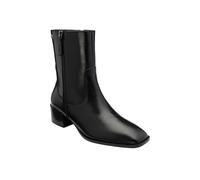 Ravel Black Leather 'carter' Square-Toe Ankle Boots Black
