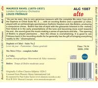 RAVEL: BOL‚RO; DAPHNIS ET CHLO‚; MA MŠRE L'OYE; LA VALSE NEW CD